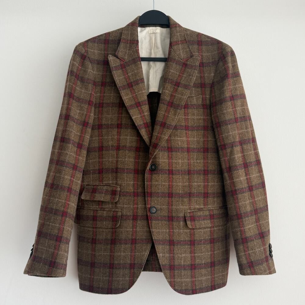 Scotch & Soda Atelier Blazer Men 40 Plaid Virgin Wool Sport Coat Heritage Rustic